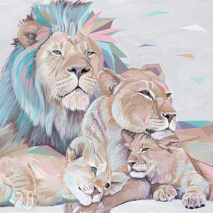 תמונה לסלון של משפחת אריות 2 ילדים